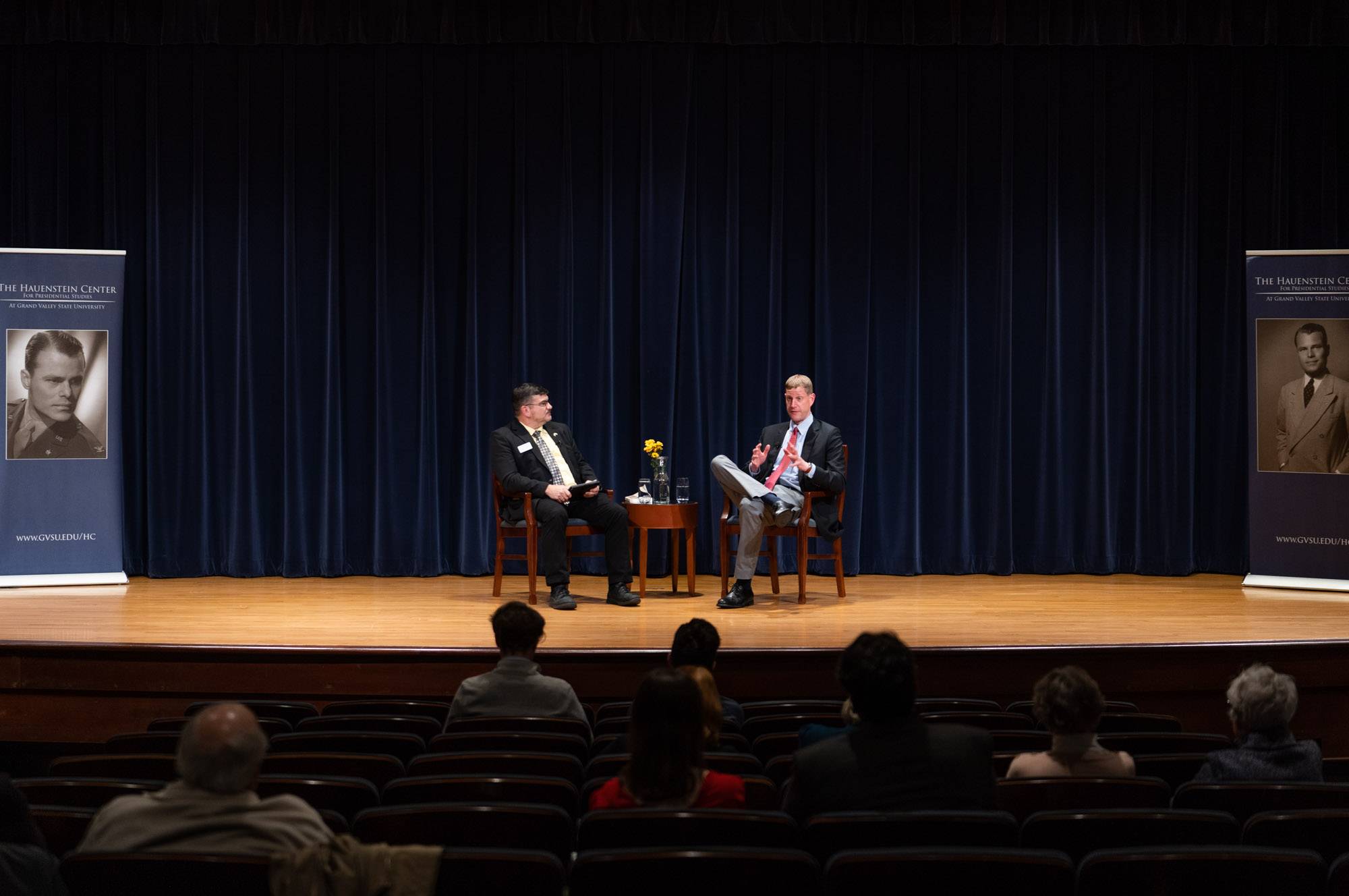 Dennis Rasmussen on stage with Brent Holmes